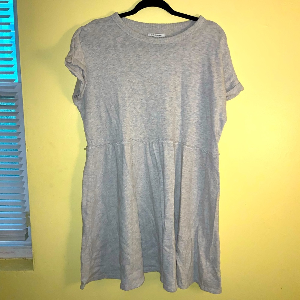 American eagle tee shirt dress gray